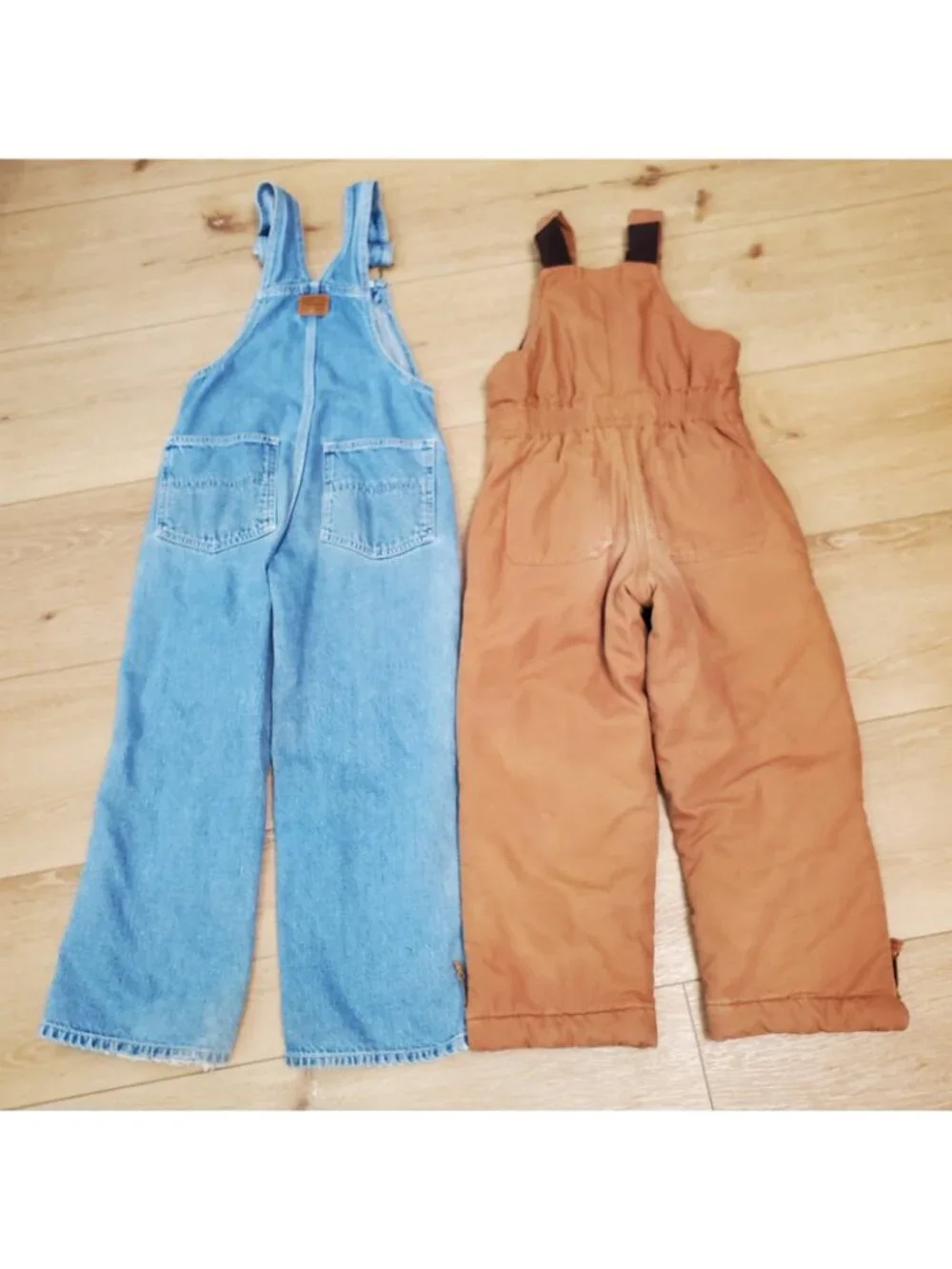 WALLS Tough Wear Kids Grow System Insulated Bib Overalls Youth M & L? Jean Denim